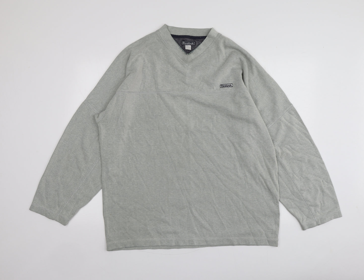 Reebok Mens Grey  Cotton Pullover Sweatshirt Size L