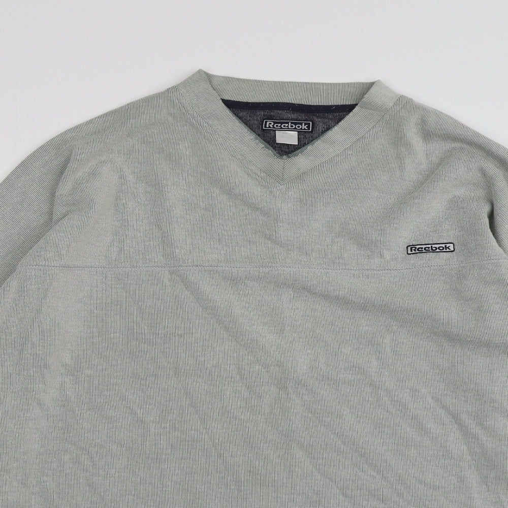 Reebok Mens Grey  Cotton Pullover Sweatshirt Size L