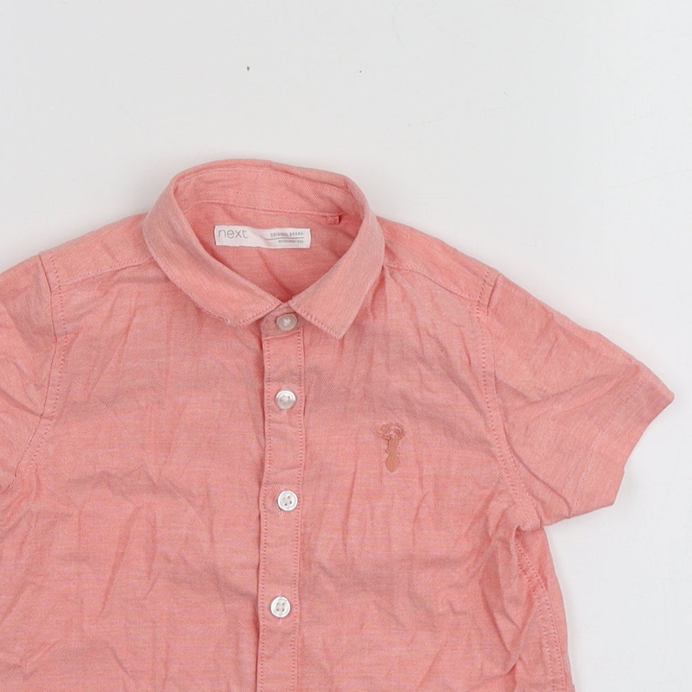 NEXT Boys Orange  Cotton Basic Button-Up Size 18-24 Months Collared