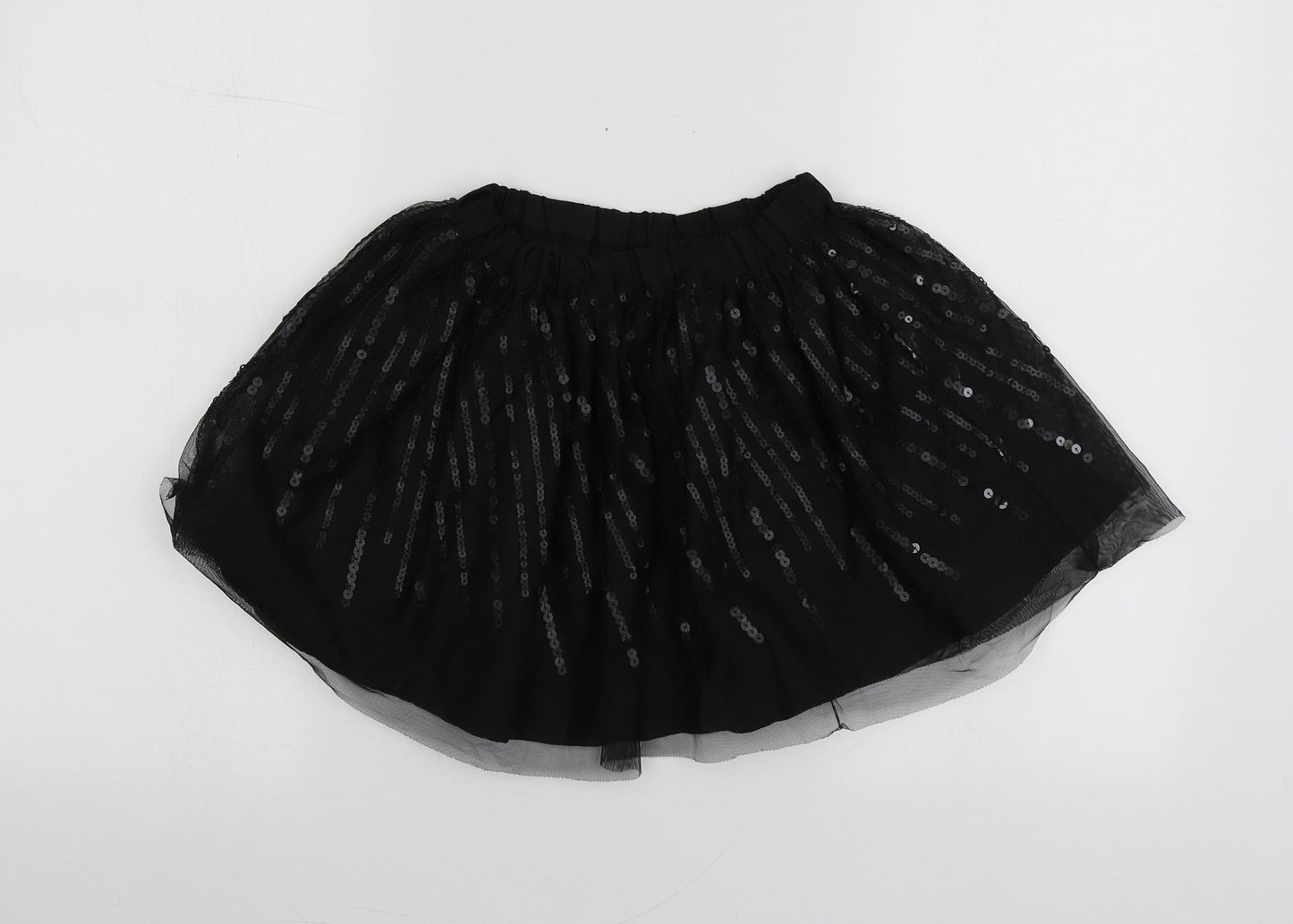 Dunnes Stores Girls Black  Polyester Mini Skirt Size 7 Years  Regular