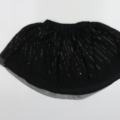 Dunnes Stores Girls Black  Polyester Mini Skirt Size 7 Years  Regular