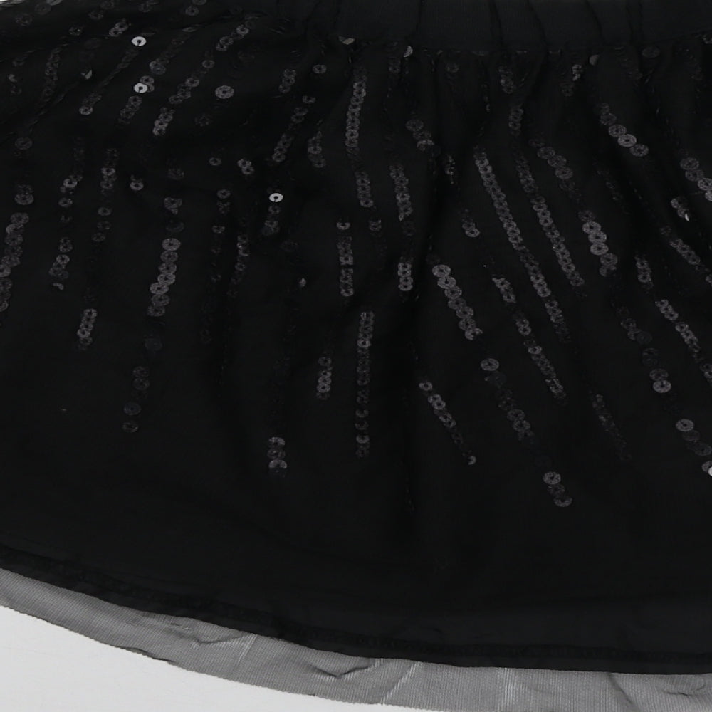 Dunnes Stores Girls Black  Polyester Mini Skirt Size 7 Years  Regular