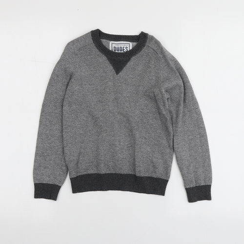 Undeniable Dudes Boys Grey Round Neck  100% Cotton Pullover Jumper Size 8 Years