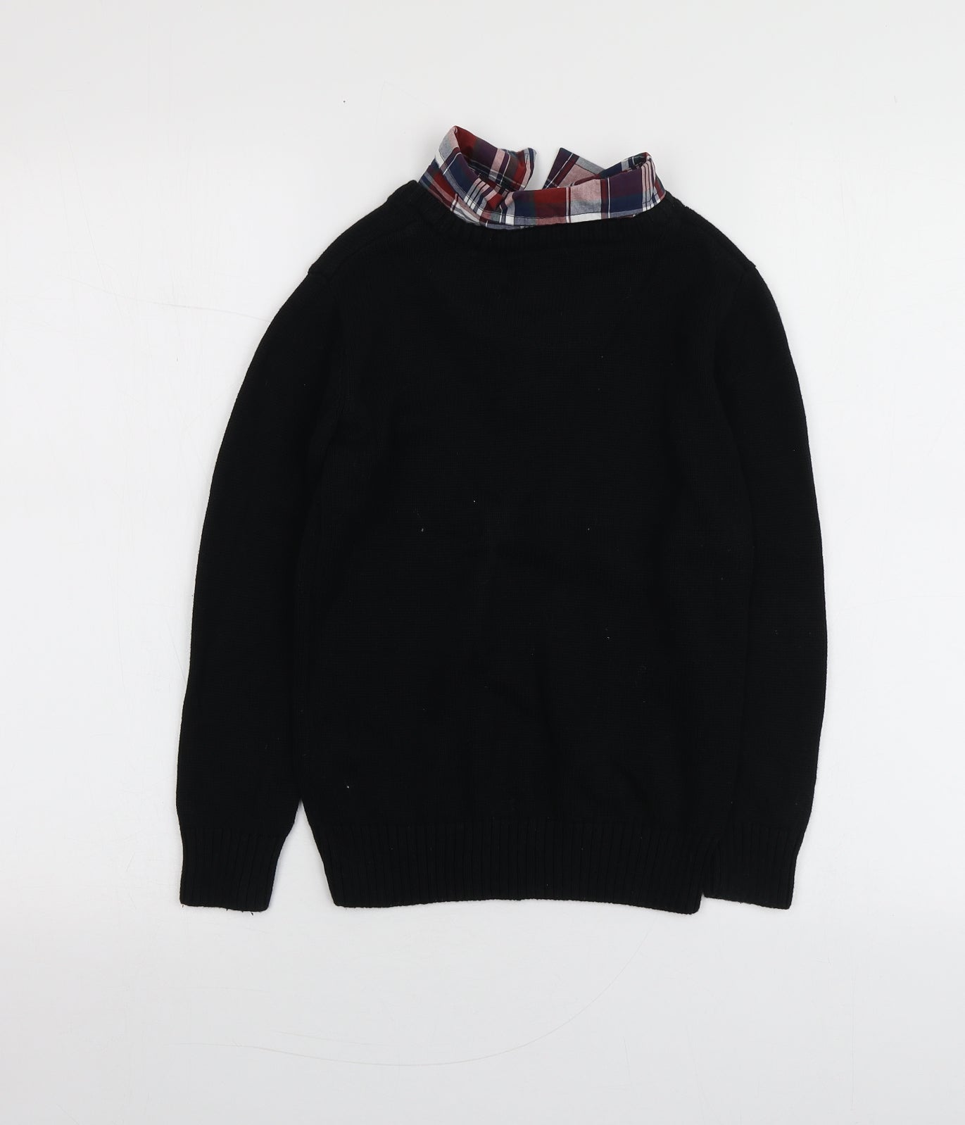 Urban Outfitters Boys Black Collared  100% Cotton Pullover Jumper Size 7-8 Years