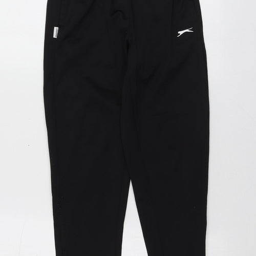 Slazenger Boys Black  Polyester Jogger Trousers Size 9-10 Years  Regular