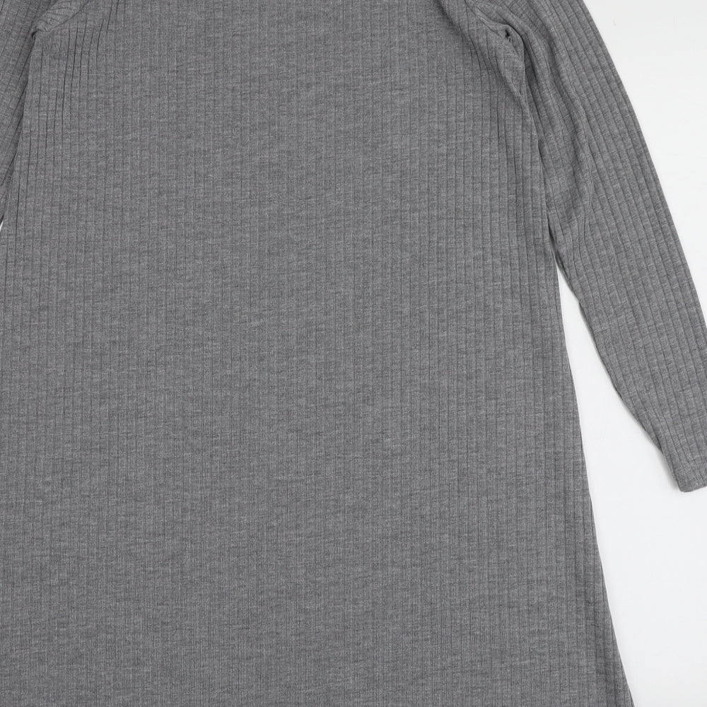 M&S Womens Grey  Polyester Trapeze & Swing  Size 14  Round Neck