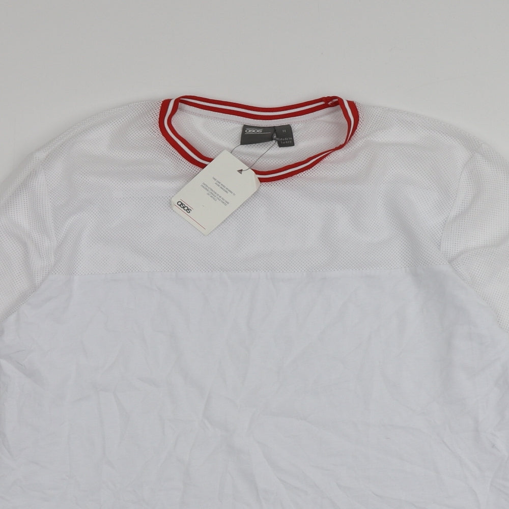 ASOS Mens White  Cotton  T-Shirt Size M Round Neck
