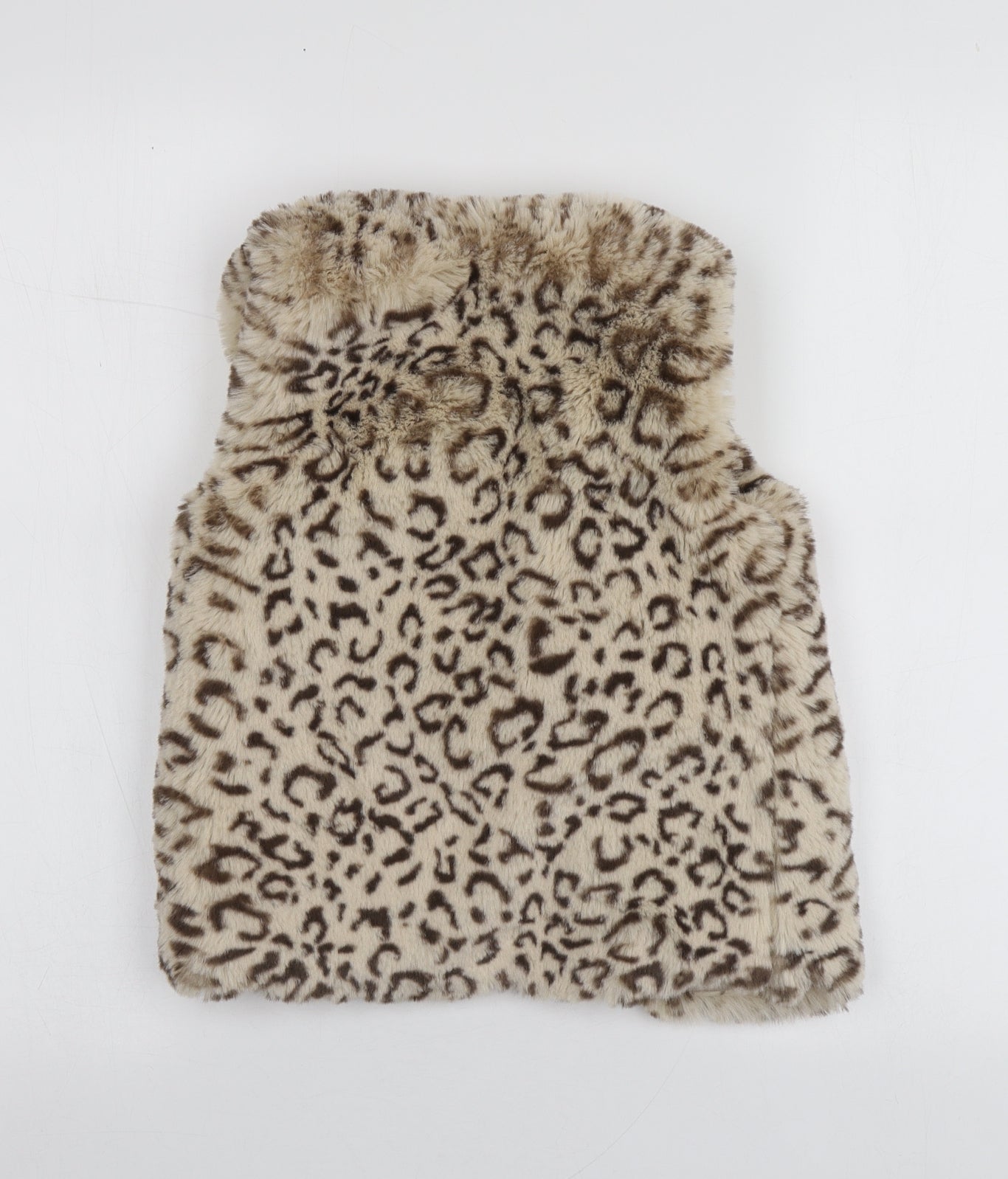 This Coat Belongs To Girls Beige Animal Print  Gilet Jacket Size 5-6 Years