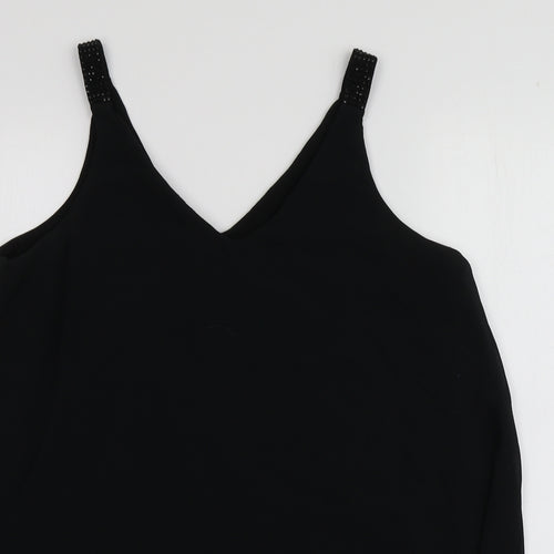 NEXT Womens Black  Polyester Basic Polo Size 10 Collared