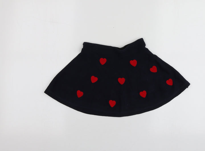 H&M Girls Blue Geometric Cotton Mini Skirt Size 2-3 Years Regular