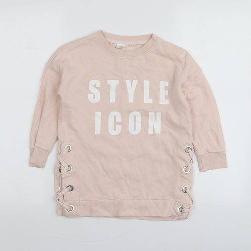 NEXT Girls Pink  Cotton Pullover Hoodie Size 8 Years