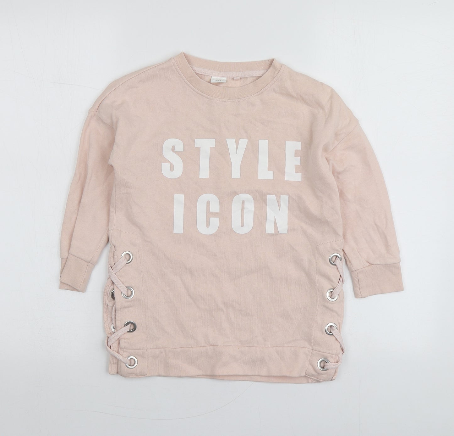 NEXT Girls Pink  Cotton Pullover Hoodie Size 8 Years