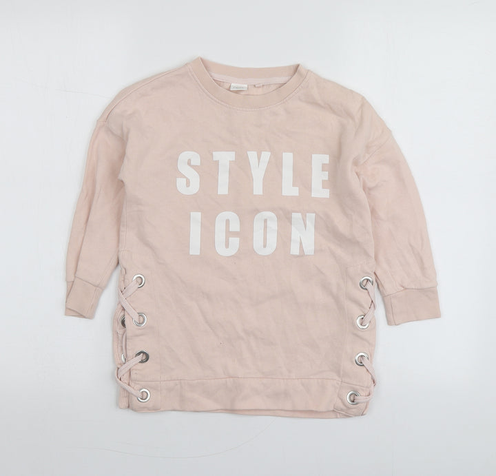 NEXT Girls Pink  Cotton Pullover Hoodie Size 8 Years