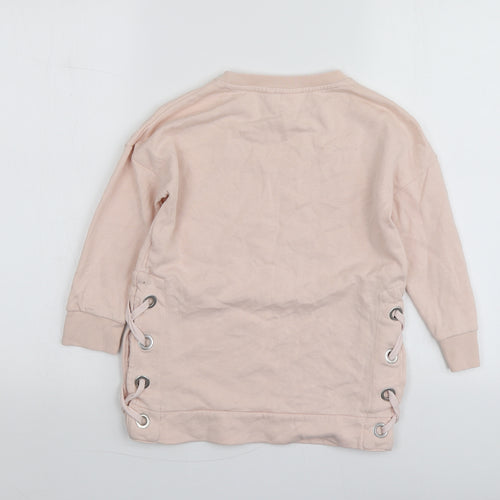 NEXT Girls Pink  Cotton Pullover Hoodie Size 8 Years