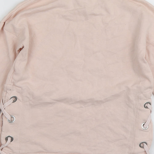 NEXT Girls Pink  Cotton Pullover Hoodie Size 8 Years