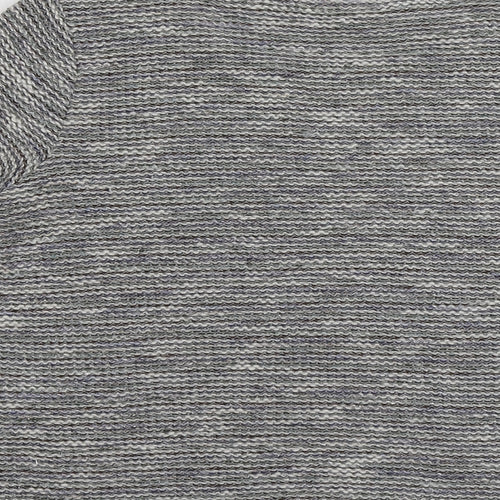 Zara Womens Grey  Cotton Basic T-Shirt Size M Round Neck