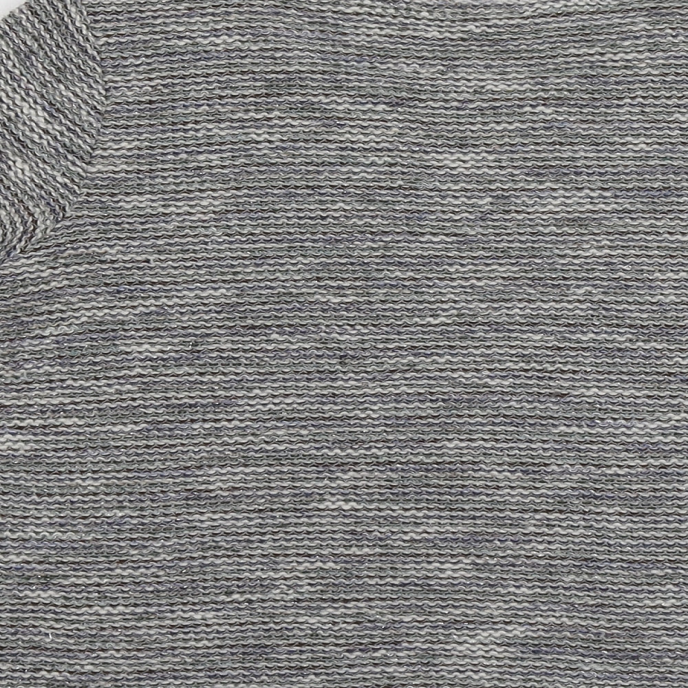 Zara Womens Grey  Cotton Basic T-Shirt Size M Round Neck