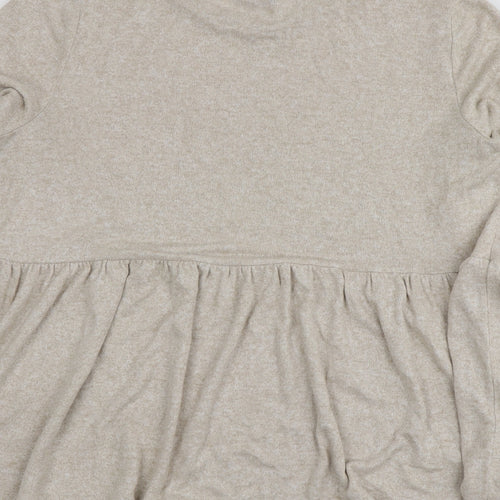 F&F Womens Beige Round Neck  Viscose Pullover Jumper Size 14