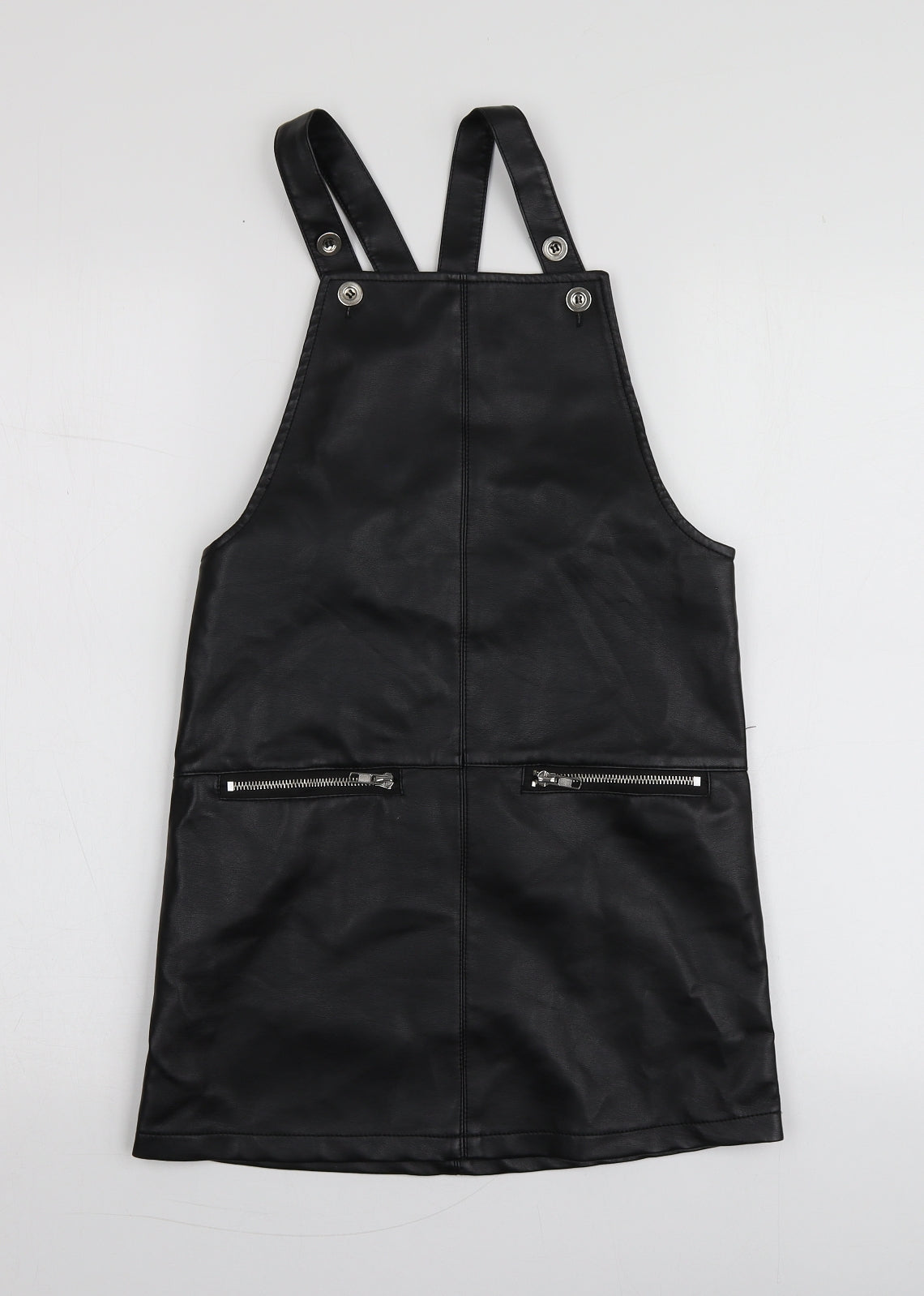 Pepeco Girls Black  Polyester Pinafore/Dungaree Dress  Size 9-10 Years  Square Neck