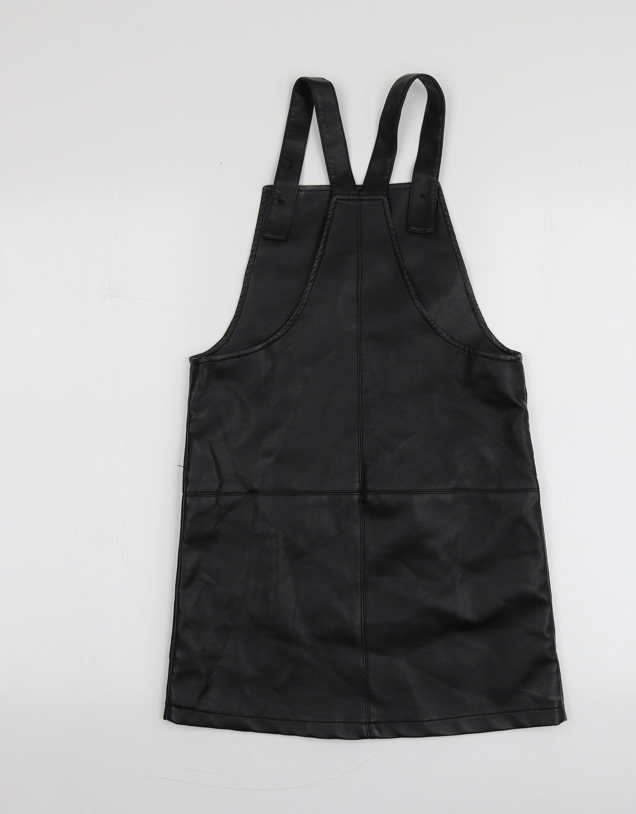Pepeco Girls Black  Polyester Pinafore/Dungaree Dress  Size 9-10 Years  Square Neck
