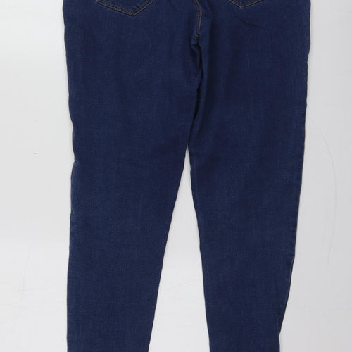 Dorothy Perkins Womens Blue  Cotton Skinny Jeans Size 12 L30 in Regular