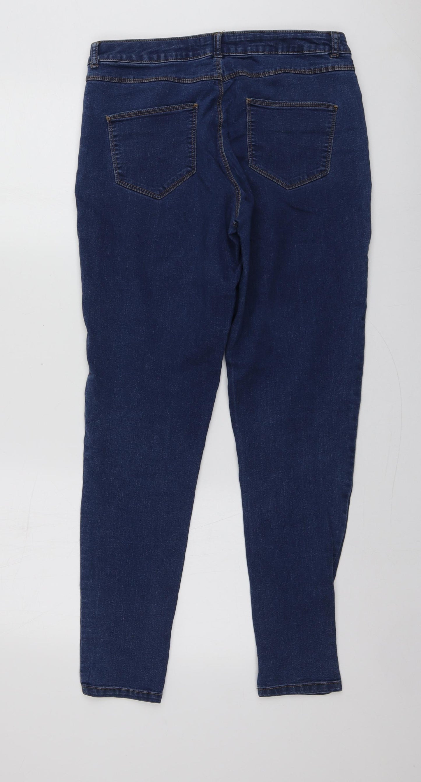 Dorothy Perkins Womens Blue  Cotton Skinny Jeans Size 12 L30 in Regular