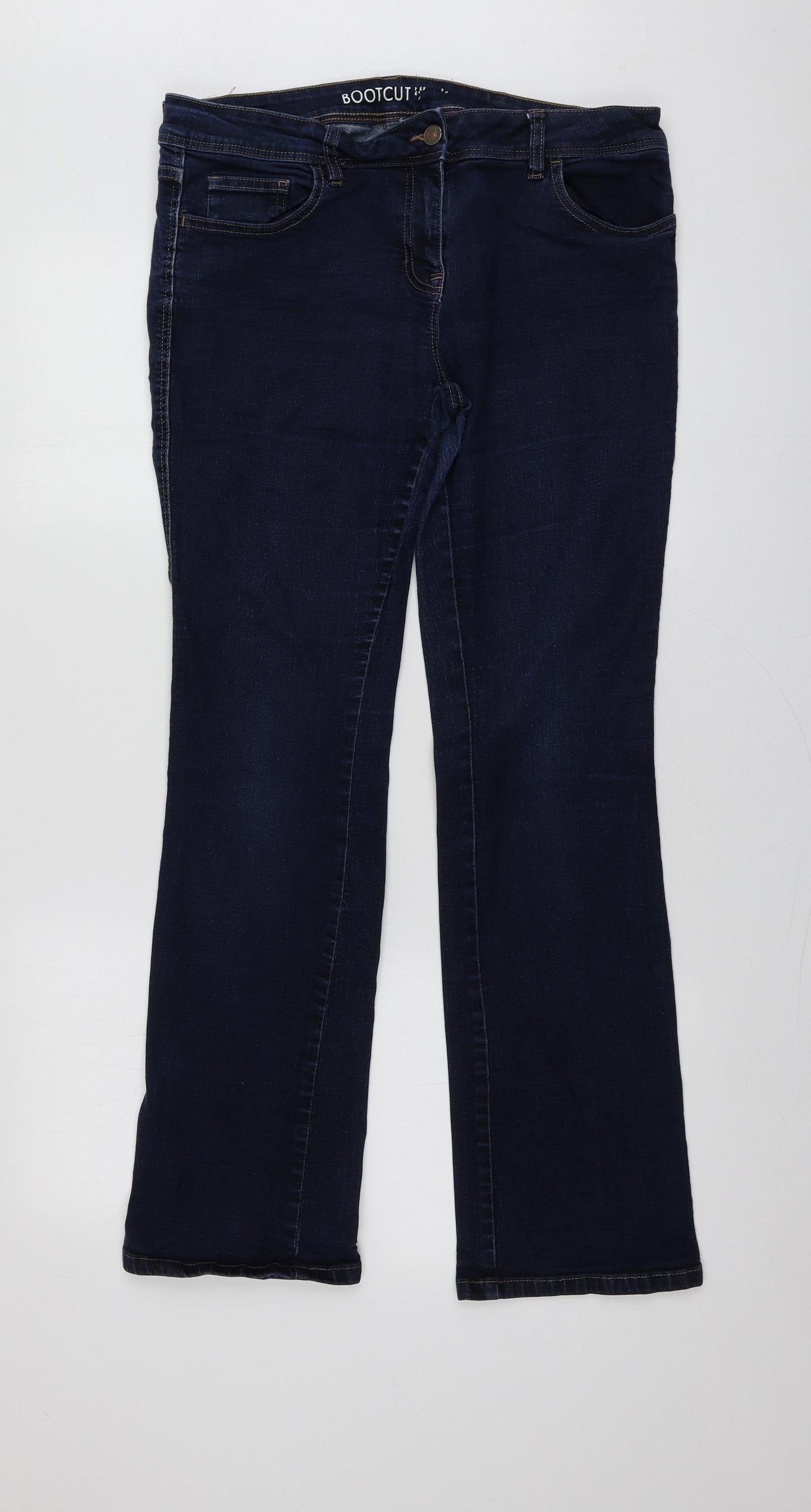 NEXT Womens Blue  Cotton Bootcut Jeans Size 14 L30 in Regular
