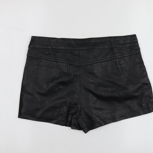Topshop Womens Black  100% Polyester Cut-Off Shorts Size 12  Regular