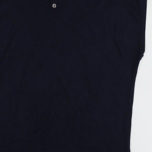 Wallis Womens Blue Round Neck  Viscose Vest Jumper Size M