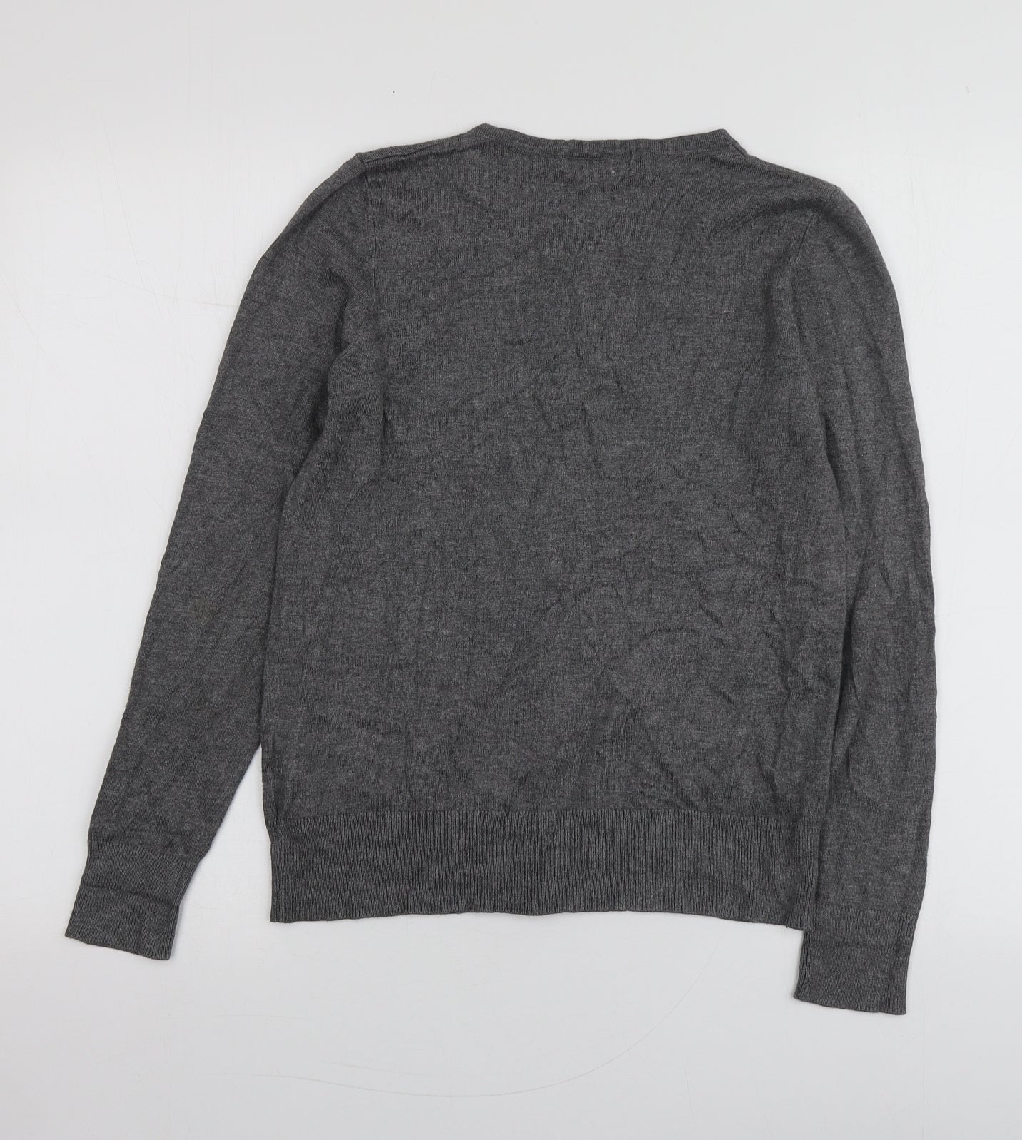 F&F Womens Grey Round Neck  Viscose Cardigan Jumper Size 10