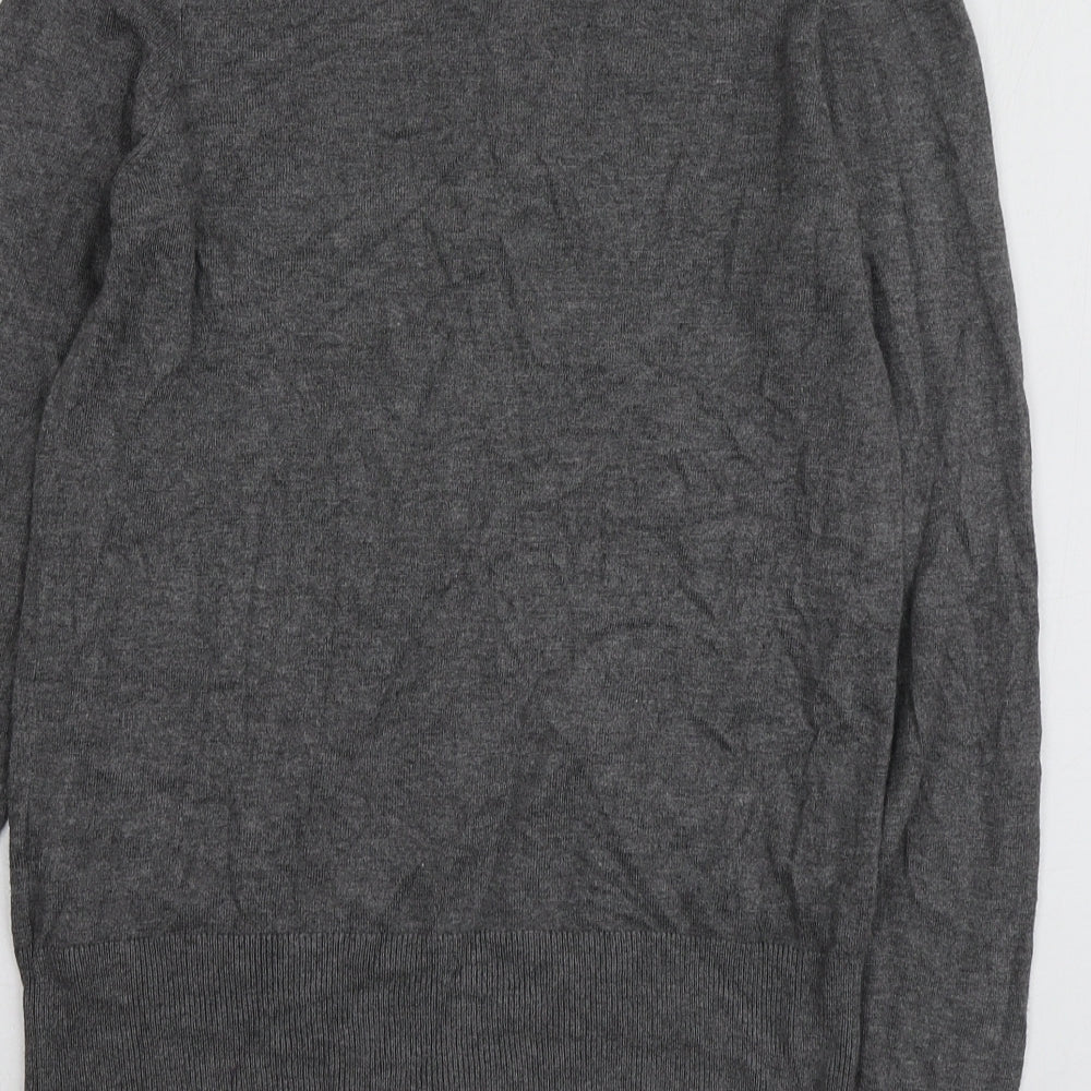 F&F Womens Grey Round Neck  Viscose Cardigan Jumper Size 10
