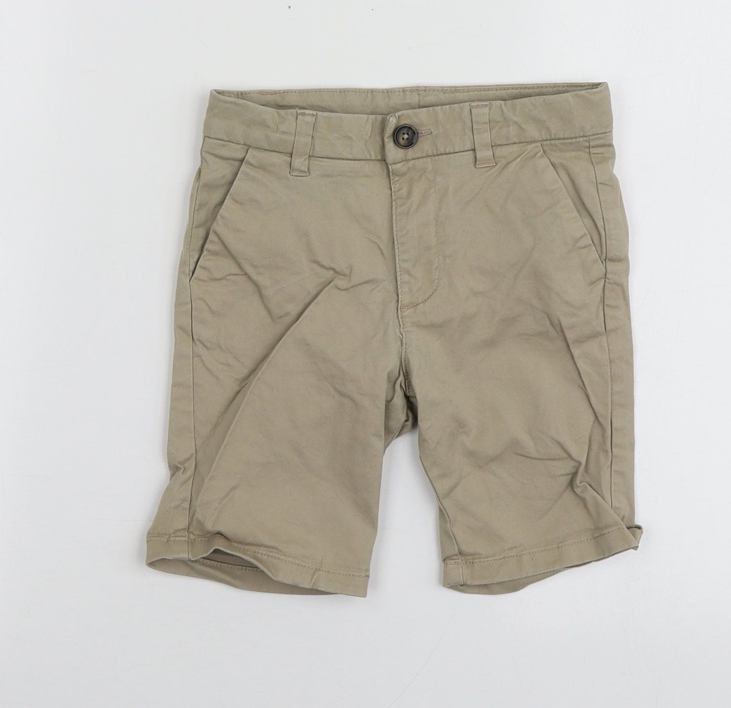 M&S Boys Beige  Cotton Chino Shorts Size 5-6 Years  Regular
