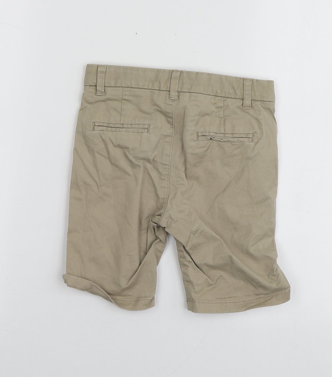 M&S Boys Beige  Cotton Chino Shorts Size 5-6 Years  Regular