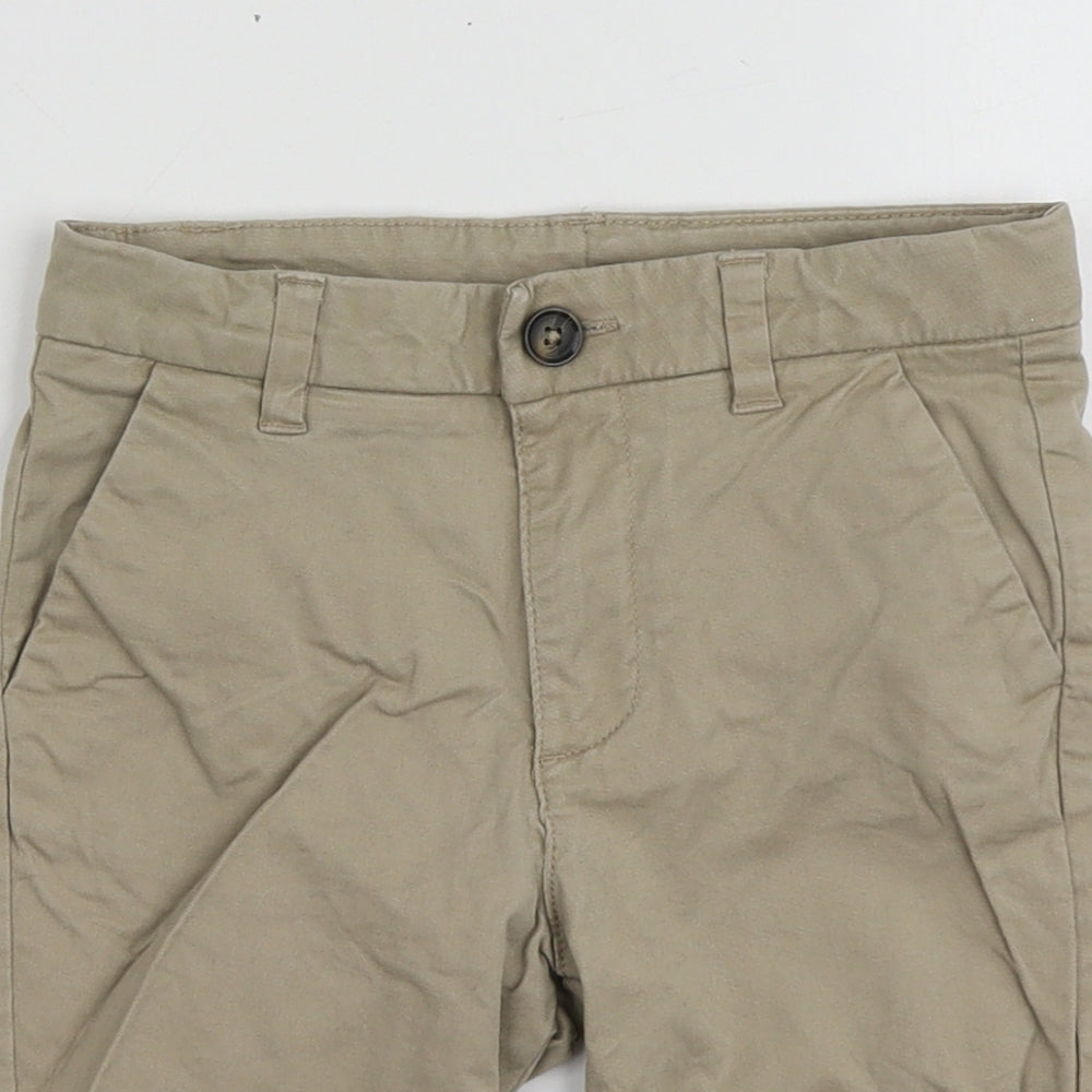 M&S Boys Beige  Cotton Chino Shorts Size 5-6 Years  Regular