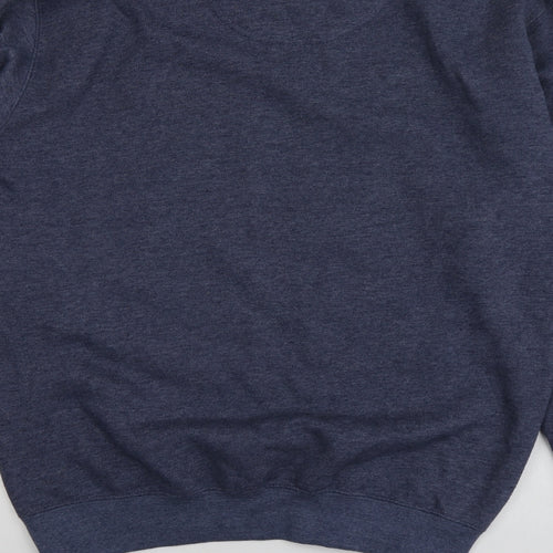 Wali Mens Blue Geometric Cotton Pullover Hoodie Size M