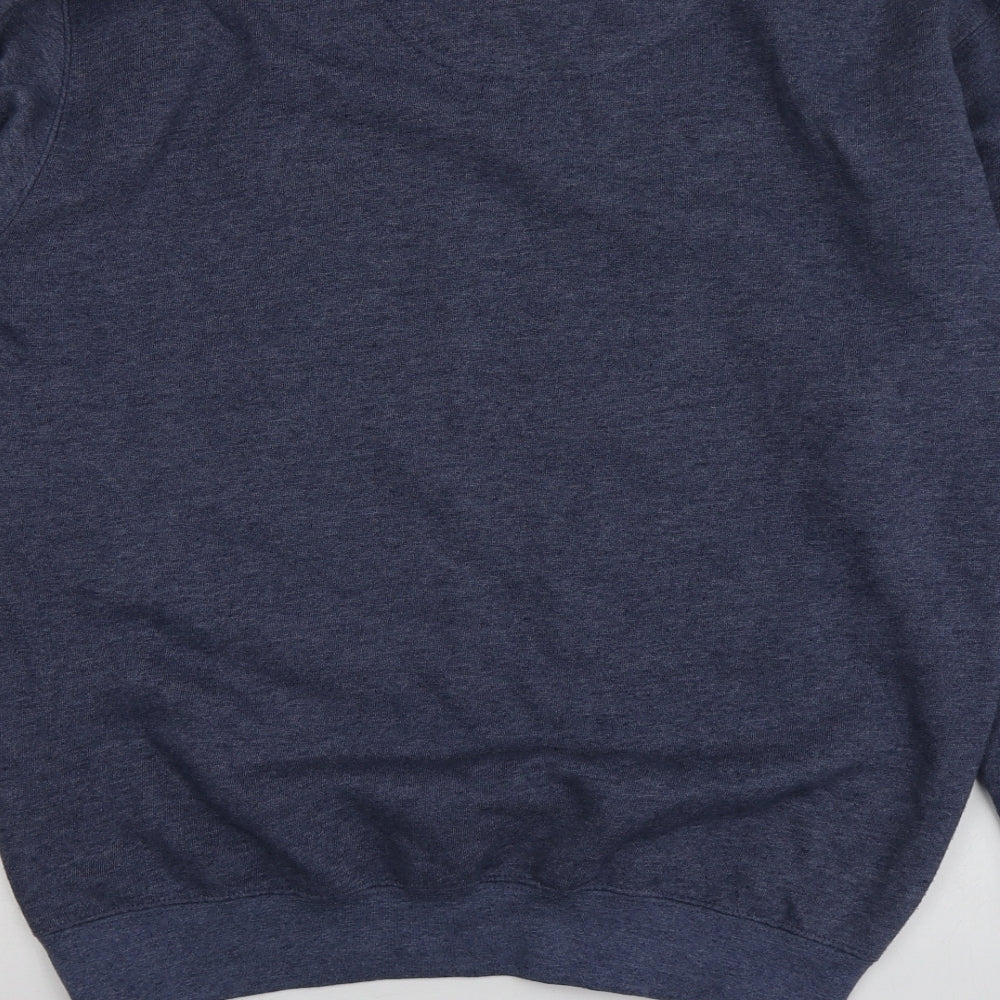 Wali Mens Blue Geometric Cotton Pullover Hoodie Size M