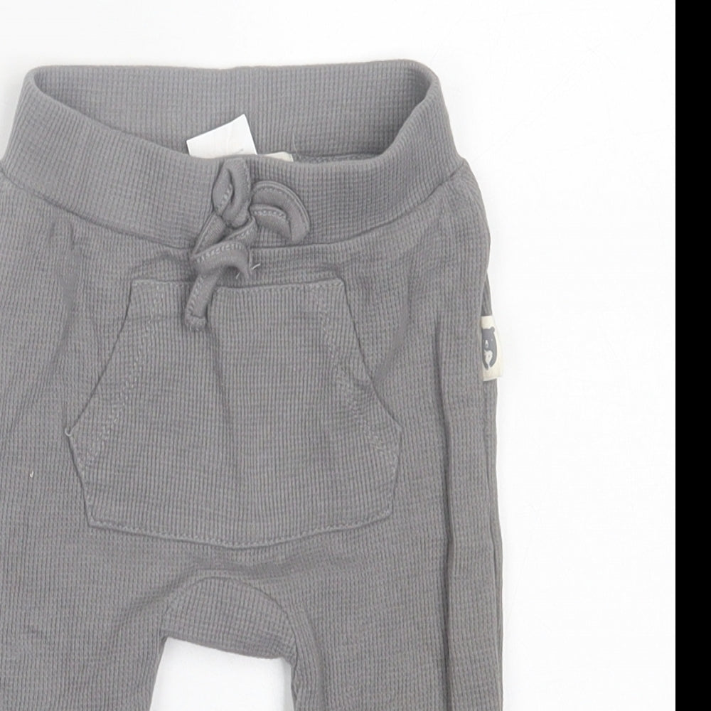 Rabbit & Bear Boys Grey  Cotton Jogger Trousers Size 6-9 Months  Pullover