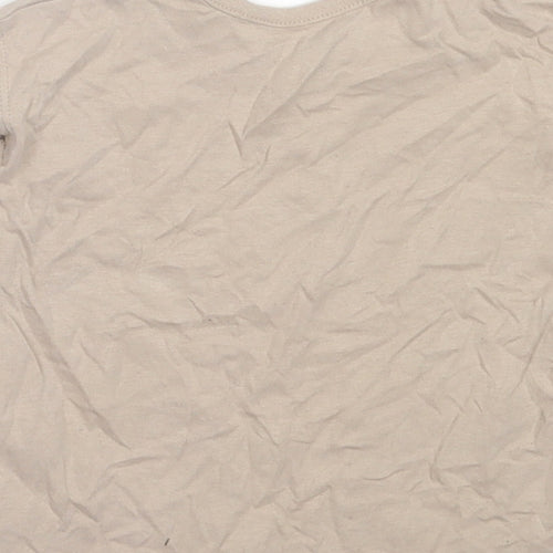 George Boys Beige  Cotton Basic T-Shirt Size 9-12 Months Crew Neck Pullover