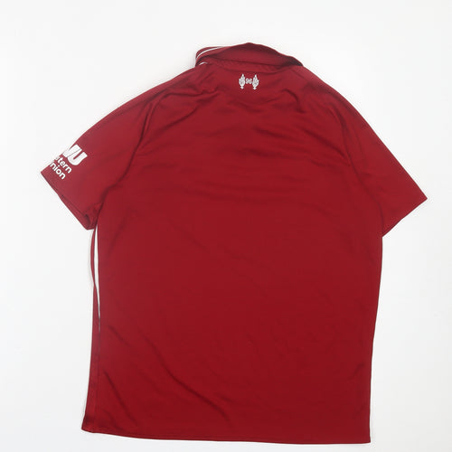 New Balance Boys Red  Polyester Basic Polo Size 13 Years Collared Button - Liverpool FC