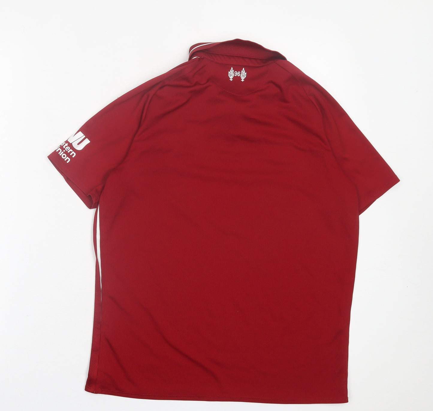 New Balance Boys Red  Polyester Basic Polo Size 13 Years Collared Button - Liverpool FC