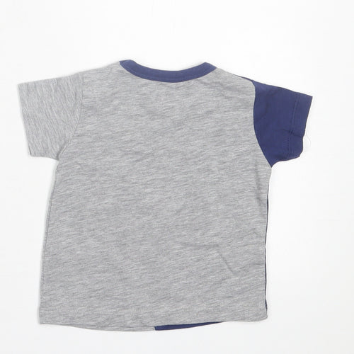 NEXT Boys Grey  Polyester Basic T-Shirt Size 3-6 Months Crew Neck Pullover