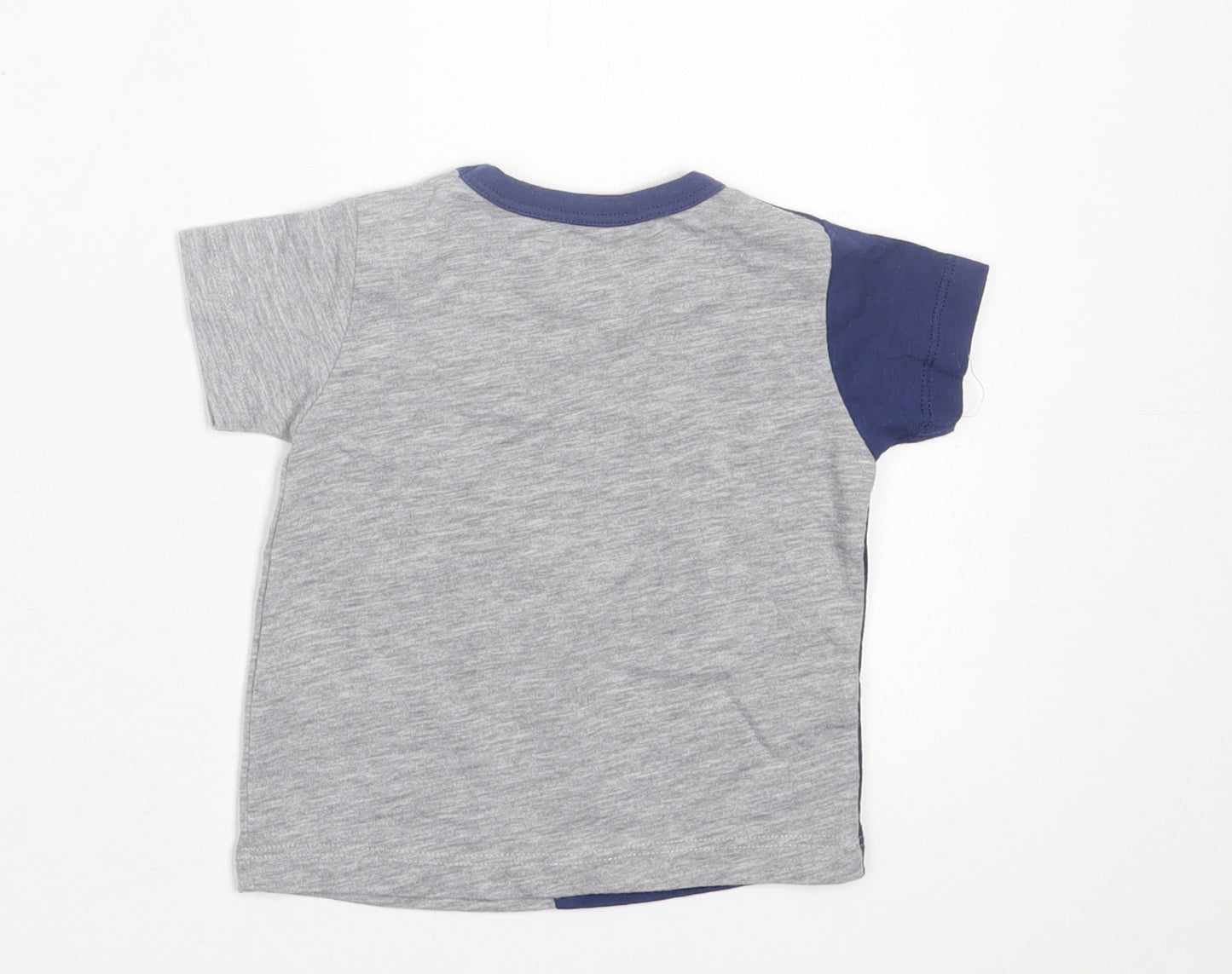 NEXT Boys Grey  Polyester Basic T-Shirt Size 3-6 Months Crew Neck Pullover
