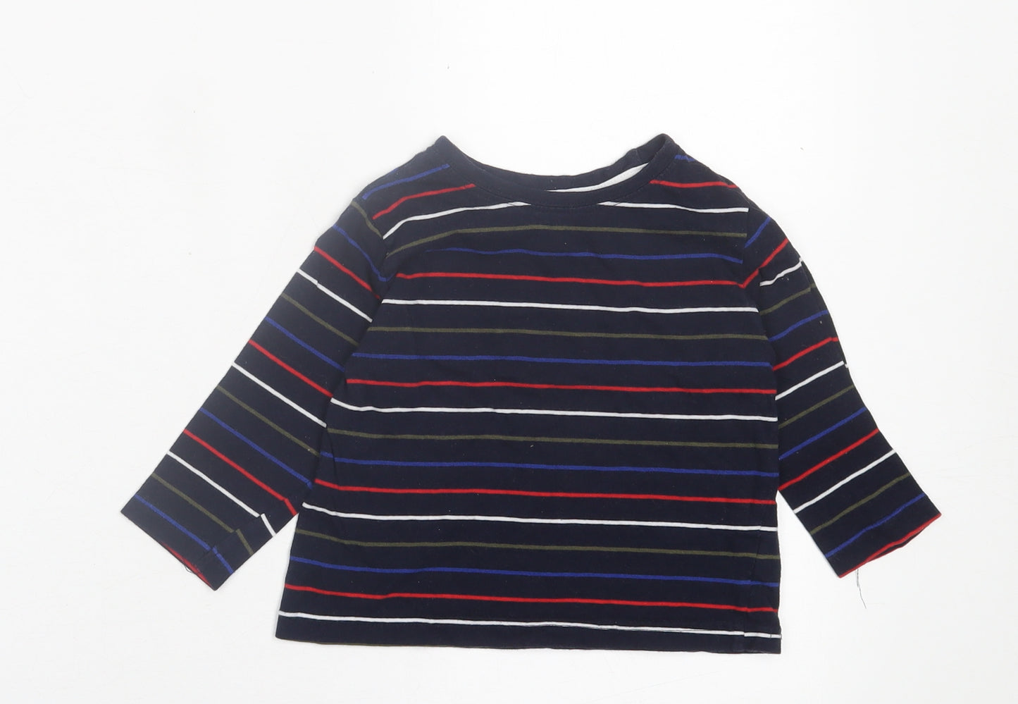 Primark Boys Multicoloured Striped Cotton Basic Casual Size 2 Years Crew Neck Pullover