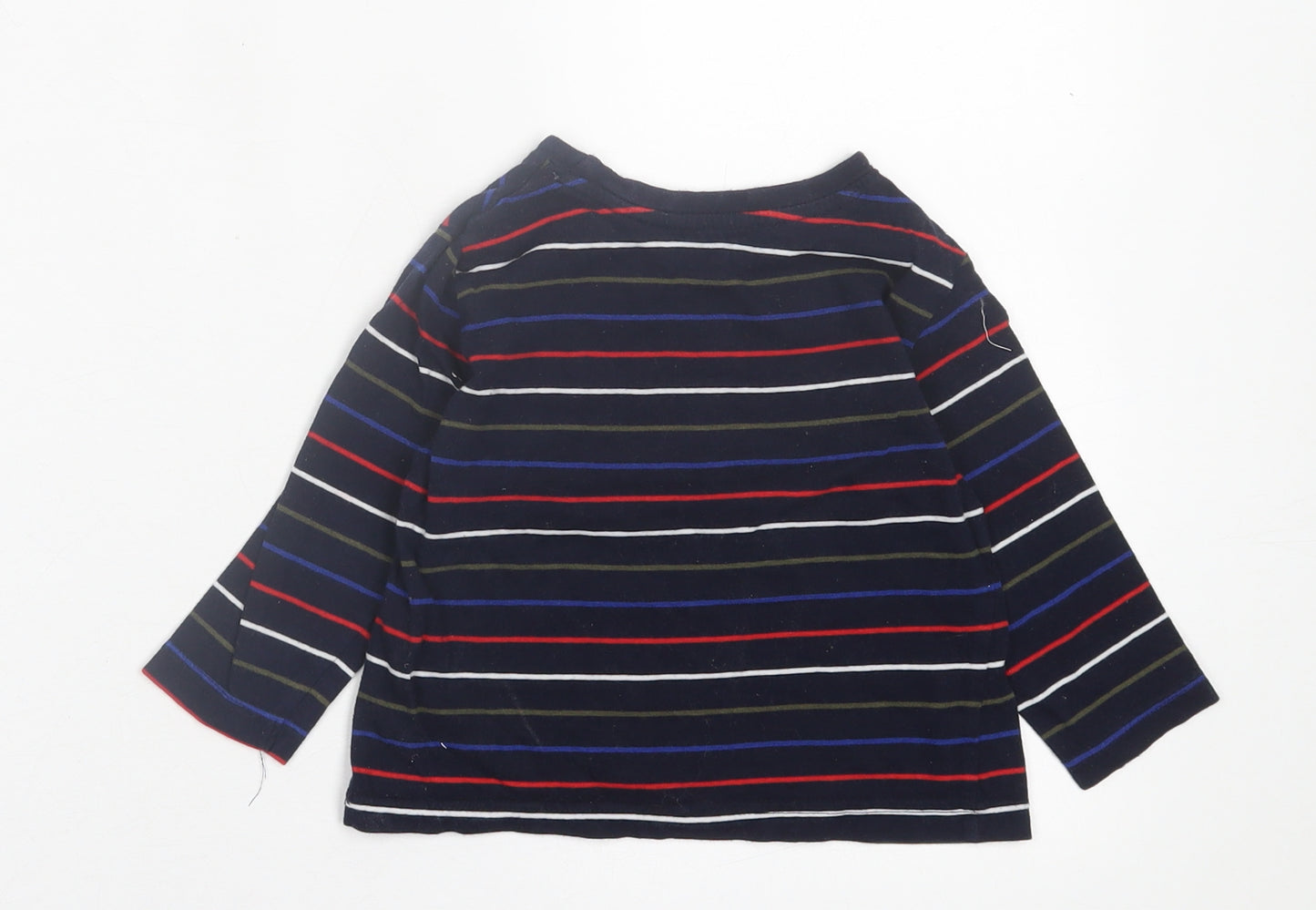 Primark Boys Multicoloured Striped Cotton Basic Casual Size 2 Years Crew Neck Pullover