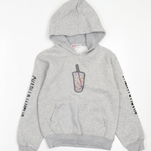 A2Z 4 Kids Girls Grey  Polyester Pullover Hoodie Size 9-10 Years  Pullover - Charli D'amelio