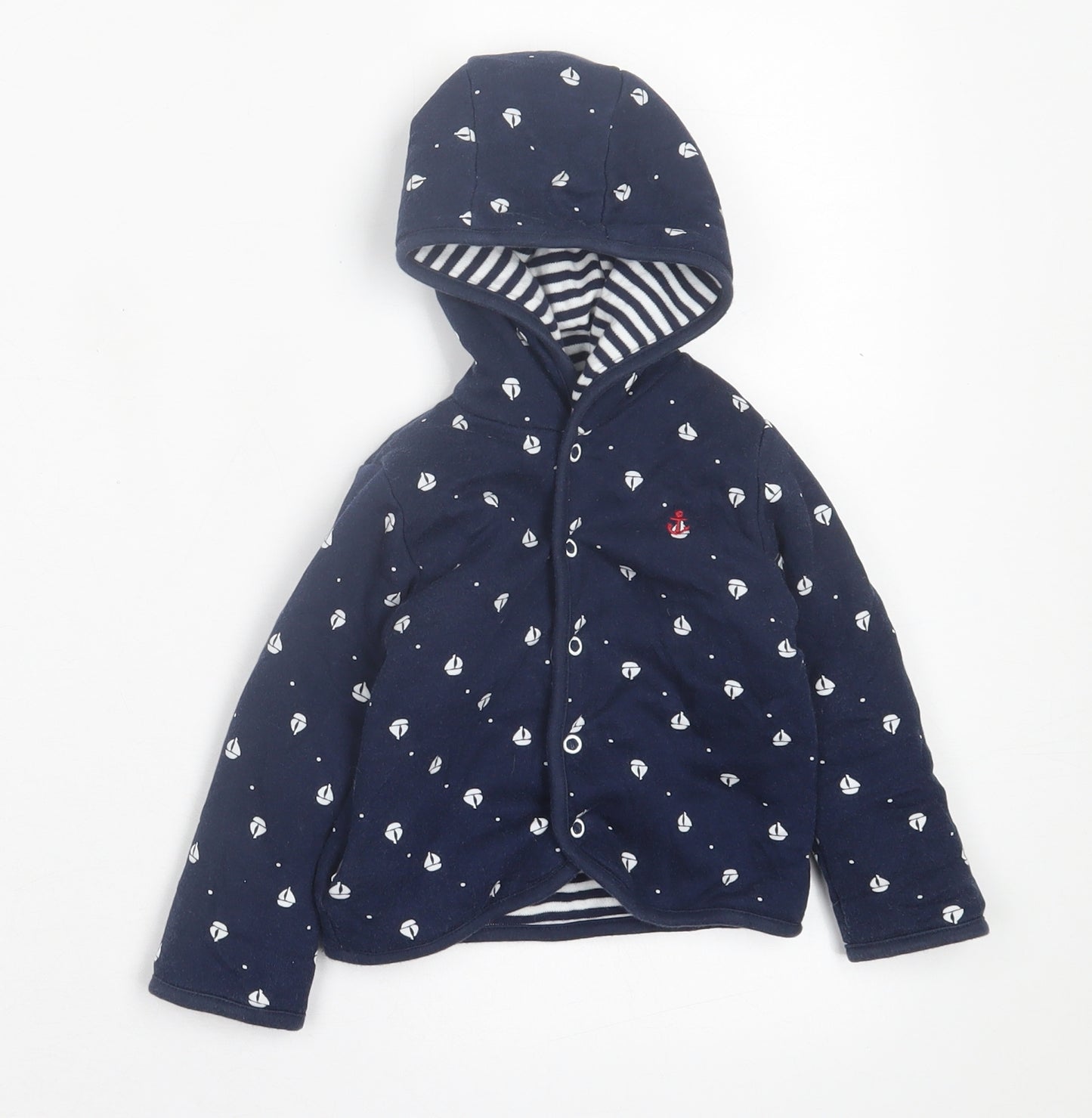F&F Boys Blue Geometric  Jacket  Size 9-12 Months   Button