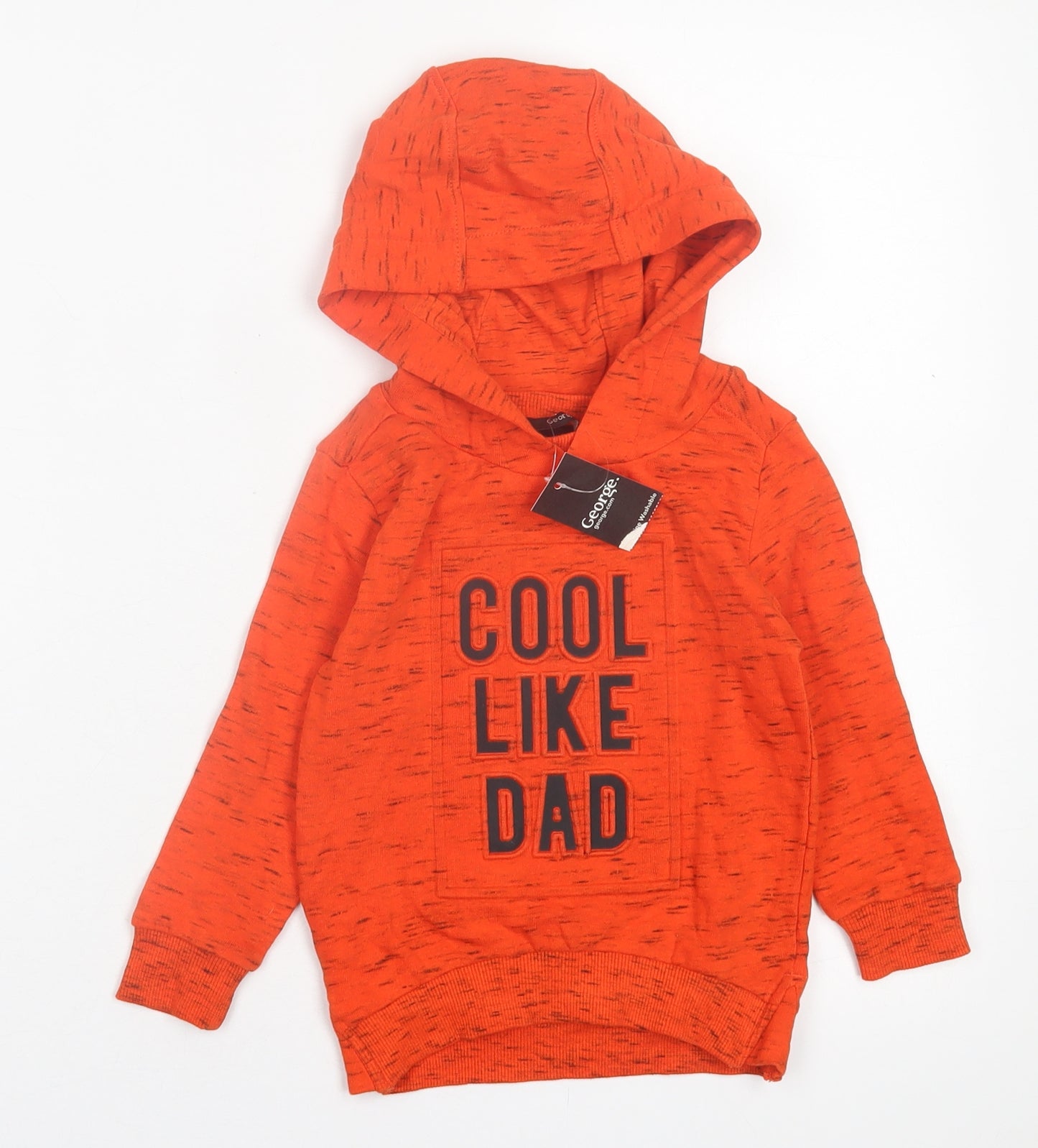 George Boys Orange  Cotton Pullover Hoodie Size 2 Years  Pullover - Cool like Dad