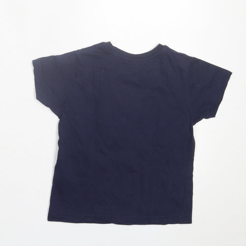 Primark Boys Blue  Cotton Basic T-Shirt Size 3-4 Years Crew Neck Pullover