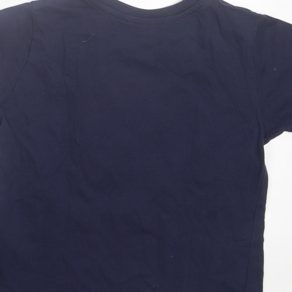Primark Boys Blue  Cotton Basic T-Shirt Size 3-4 Years Crew Neck Pullover
