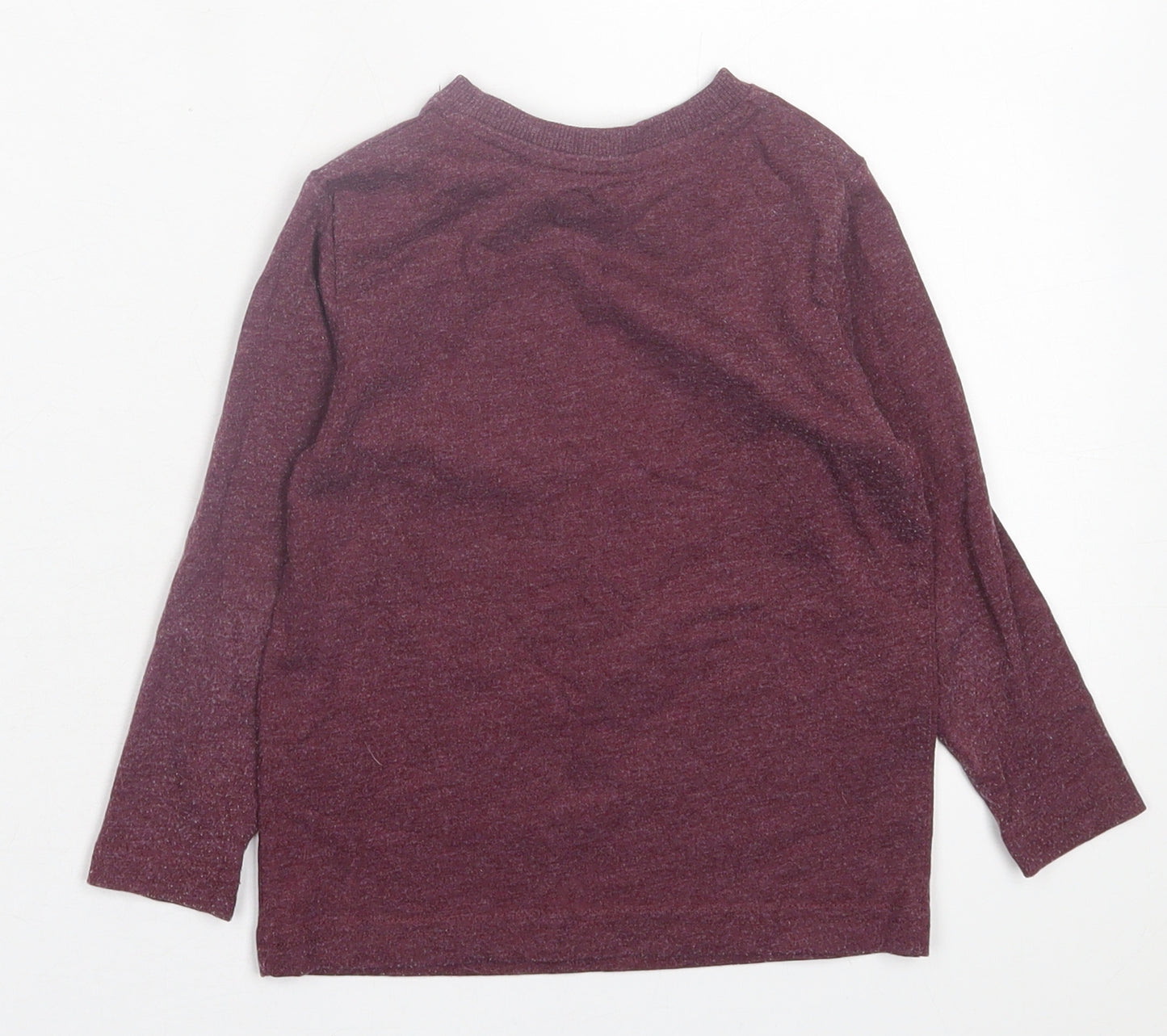 Dunnes Stores Boys Purple  Cotton Basic Casual Size 3 Years Crew Neck Pullover - Dinosaur Christmas